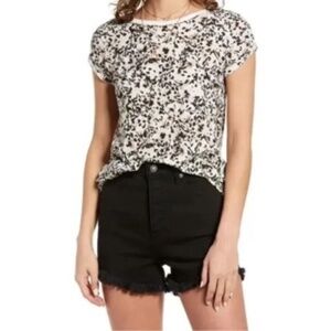 We The Free Floral Short Sleeve Women's Bohemian Cotton T-Shirt Size Small